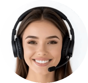 Animated female chatbot assistant with headset